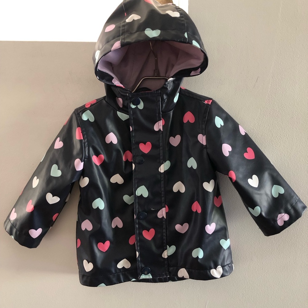 Joe Fresh Heart pattern raincoat 6-12M